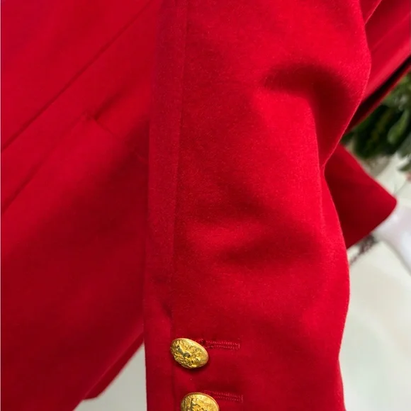 Escada Red Double-Breasted Cashmere Blazer β Luxury Italian Tailoring - Picture 10 of 10
